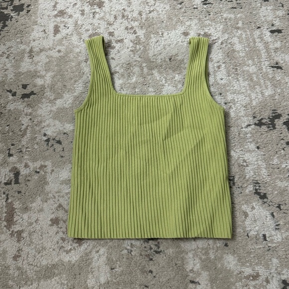 Madewell Tops - Madewell Green Ribbed Tank Top Size Small